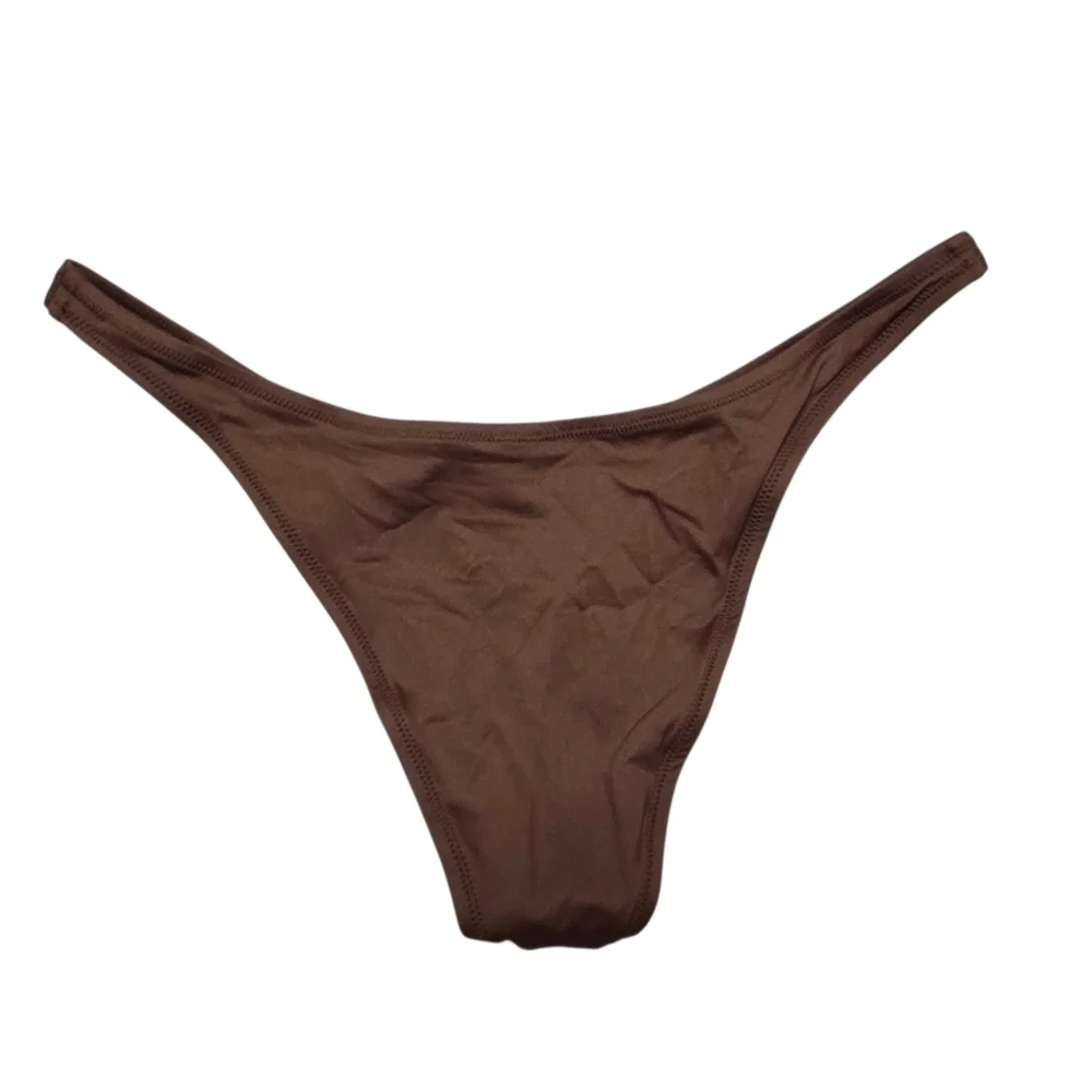 SKIMS Swim Cheeky Tanga Bottom Panty Swimsuit Cocoa Brown Large NWT